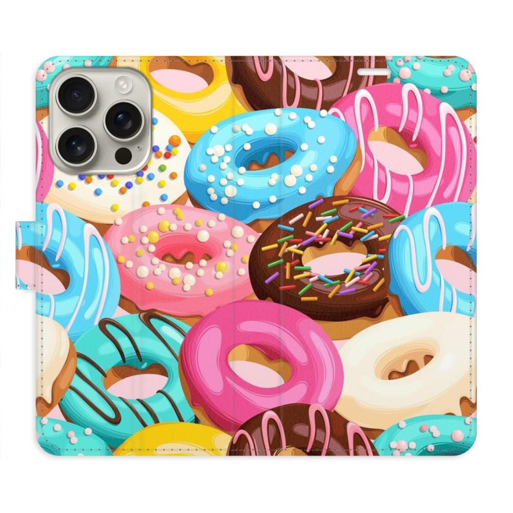 Flipové puzdro iSaprio - Donuts Pattern 02 - iPhone 16 Pro