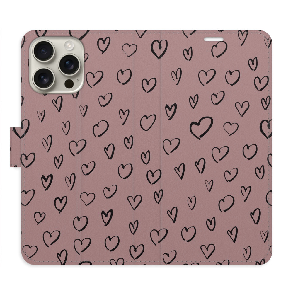 Flipové puzdro iSaprio - Heart Dark 02 - iPhone 16 Pro Max