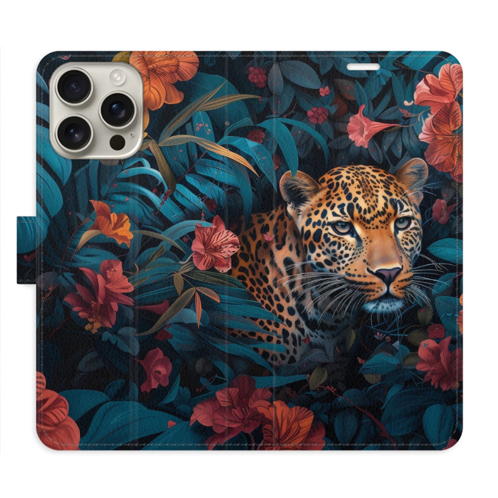 Flipové puzdro iSaprio - Flower Jaguar 02 - iPhone 16 Pro Max