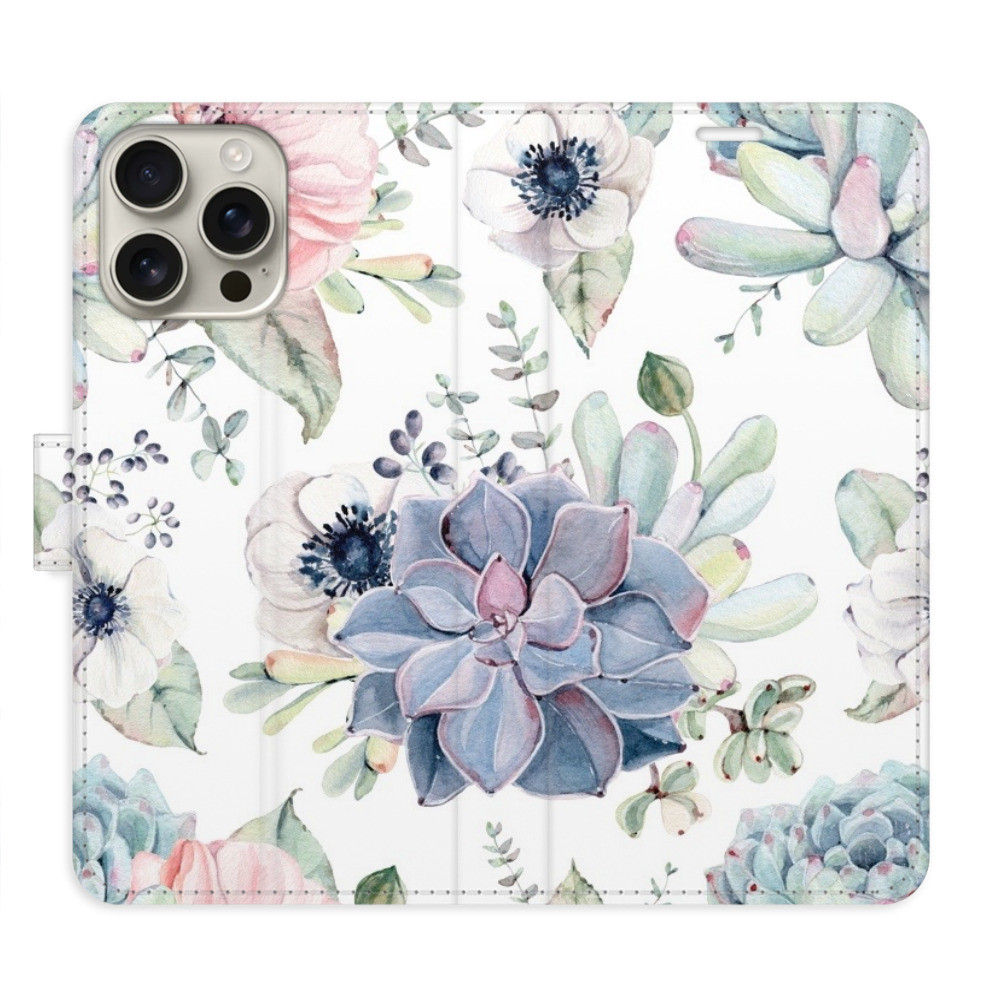 Flipové puzdro iSaprio - Succulents - iPhone 16 Pro Max