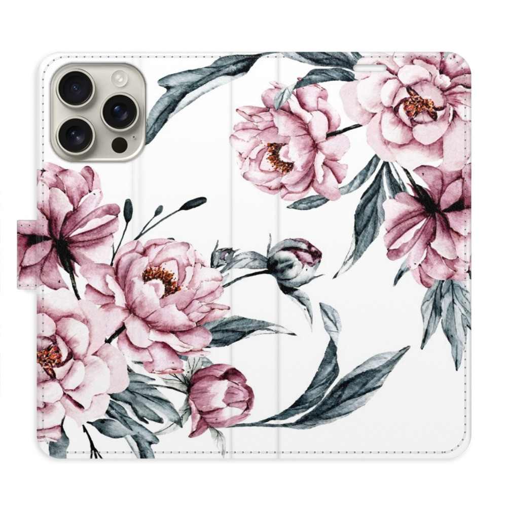 Flipové puzdro iSaprio - Pink Flowers - iPhone 16 Pro Max