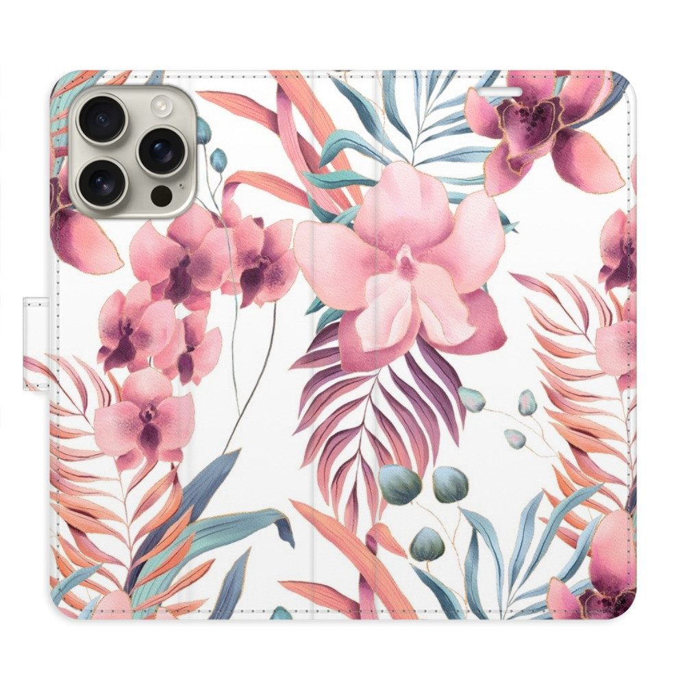 Flipové puzdro iSaprio - Pink Flowers 02 - iPhone 16 Pro Max