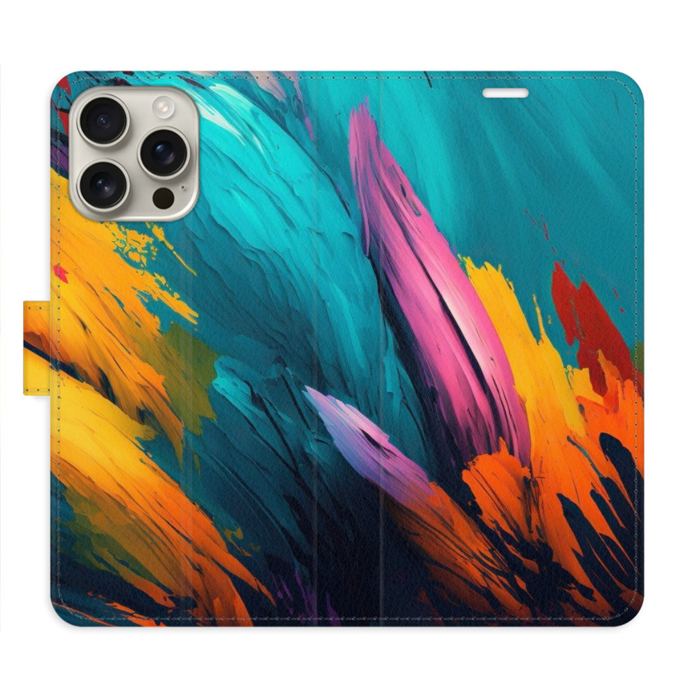 Flipové puzdro iSaprio - Orange Paint 02 - iPhone 16 Pro Max