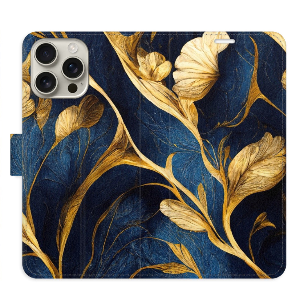Flipové puzdro iSaprio - GoldBlue - iPhone 16 Pro Max