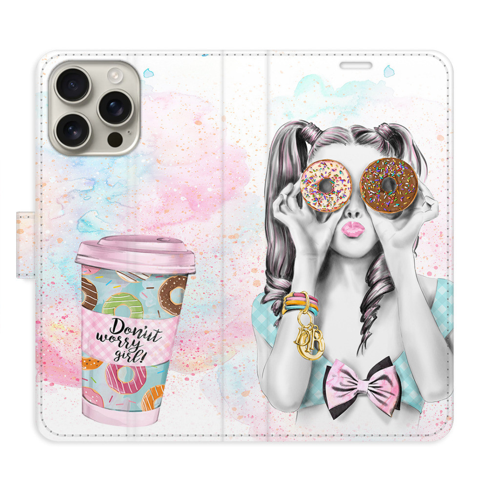 Flipové puzdro iSaprio - Donut Worry Girl - iPhone 16 Pro Max
