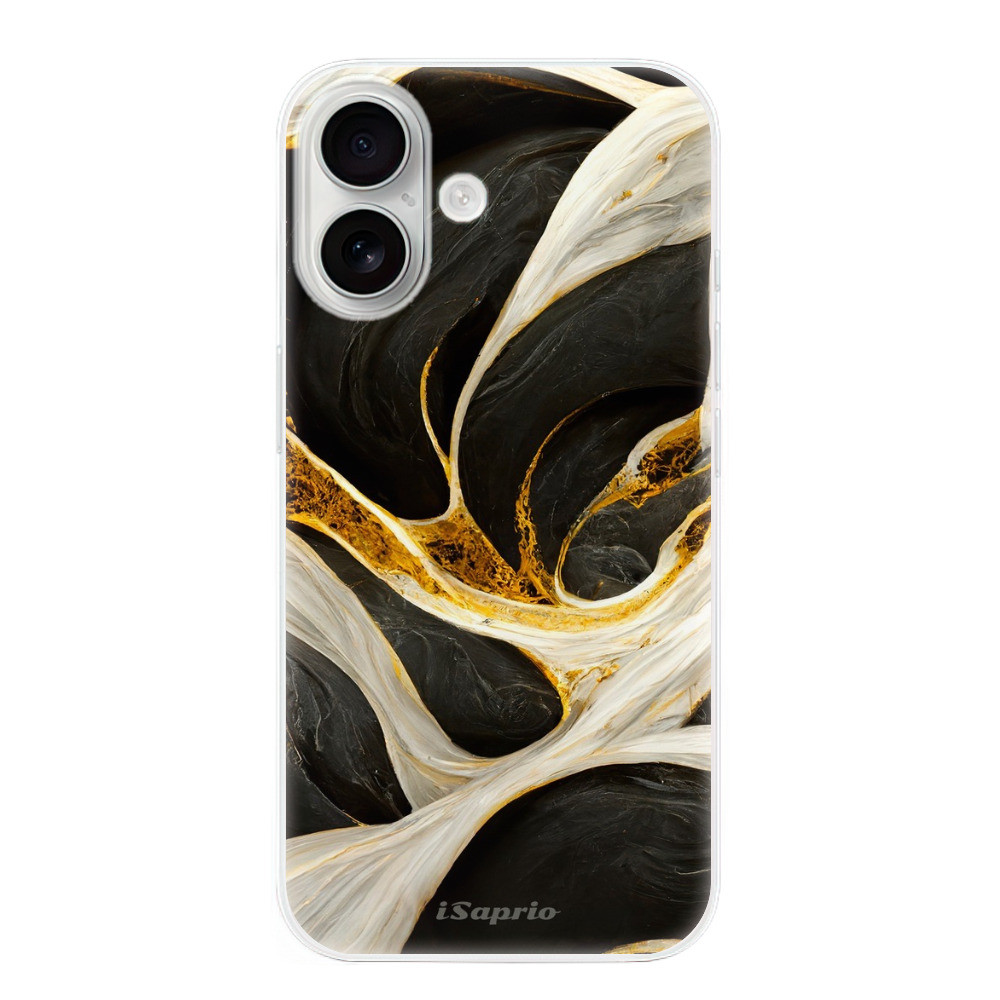 Odolné silikónové puzdro iSaprio - Black and Gold - iPhone 16