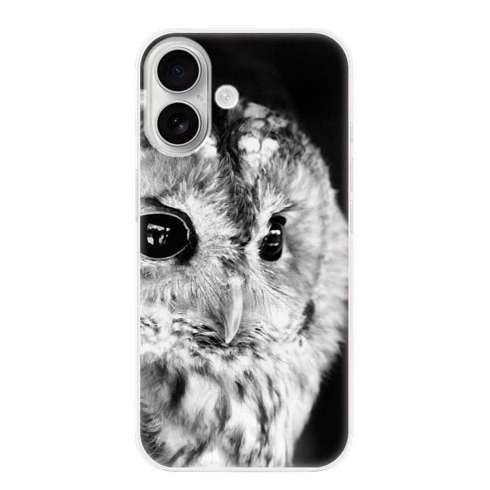 Odolné silikónové puzdro iSaprio - BW Owl - iPhone 16