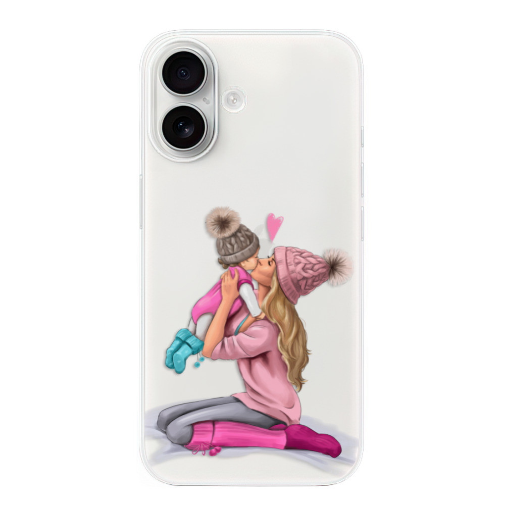 Odolné silikónové puzdro iSaprio - Kissing Mom - Blond and Girl - iPhone 16