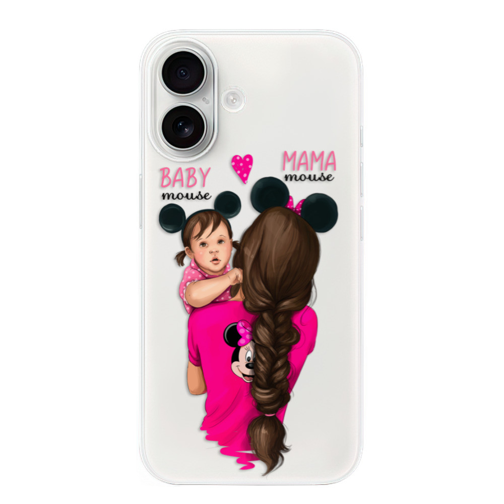 Odolné silikónové puzdro iSaprio - Mama Mouse Brunette and Girl - iPhone 16
