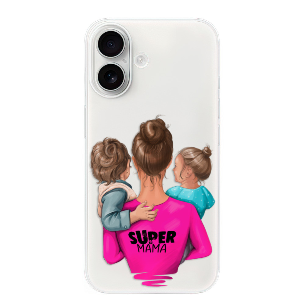 Odolné silikónové puzdro iSaprio - Super Mama - Boy and Girl - iPhone 16