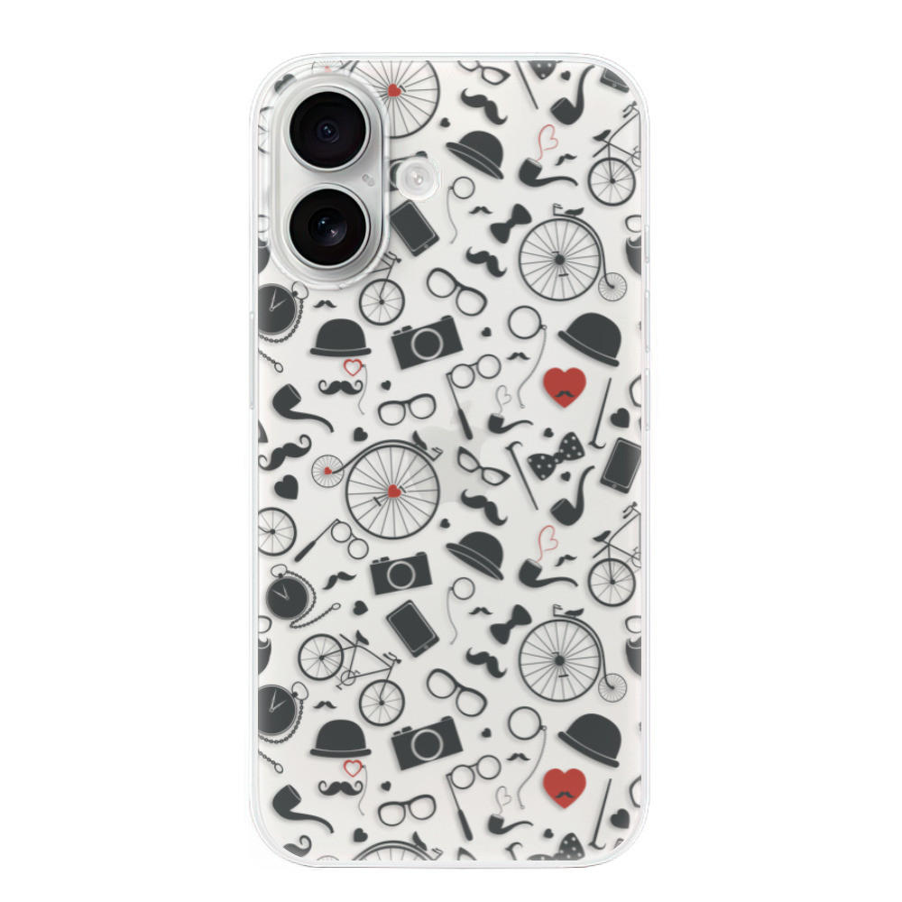 Odolné silikónové puzdro iSaprio - Vintage Pattern 01 - black - iPhone 16