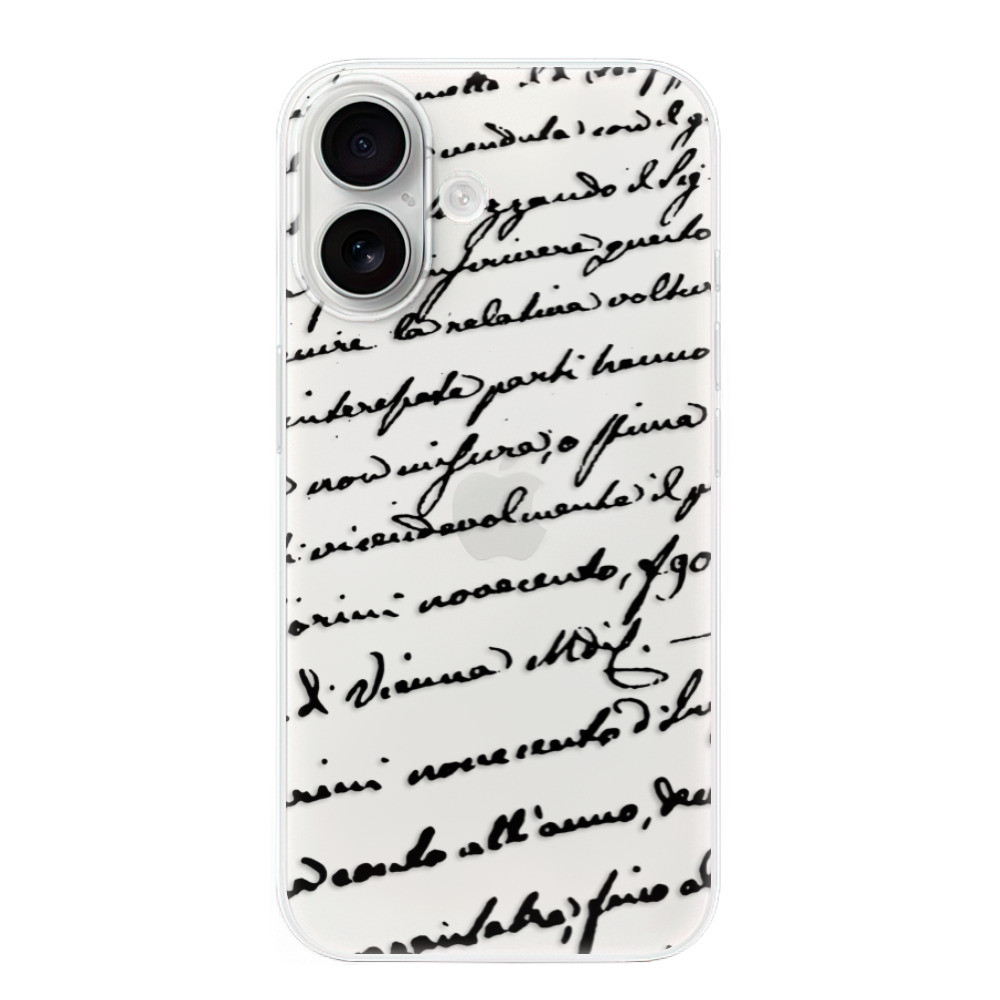 Odolné silikónové puzdro iSaprio - Handwriting 01 - black - iPhone 16