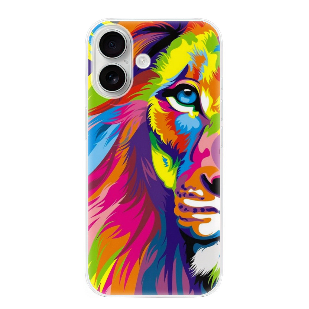 Odolné silikónové puzdro iSaprio - Rainbow Lion - iPhone 16
