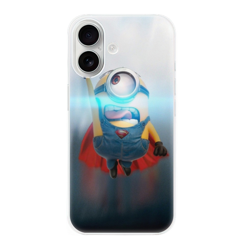 Odolné silikónové puzdro iSaprio - Mimons Superman 02 - iPhone 16
