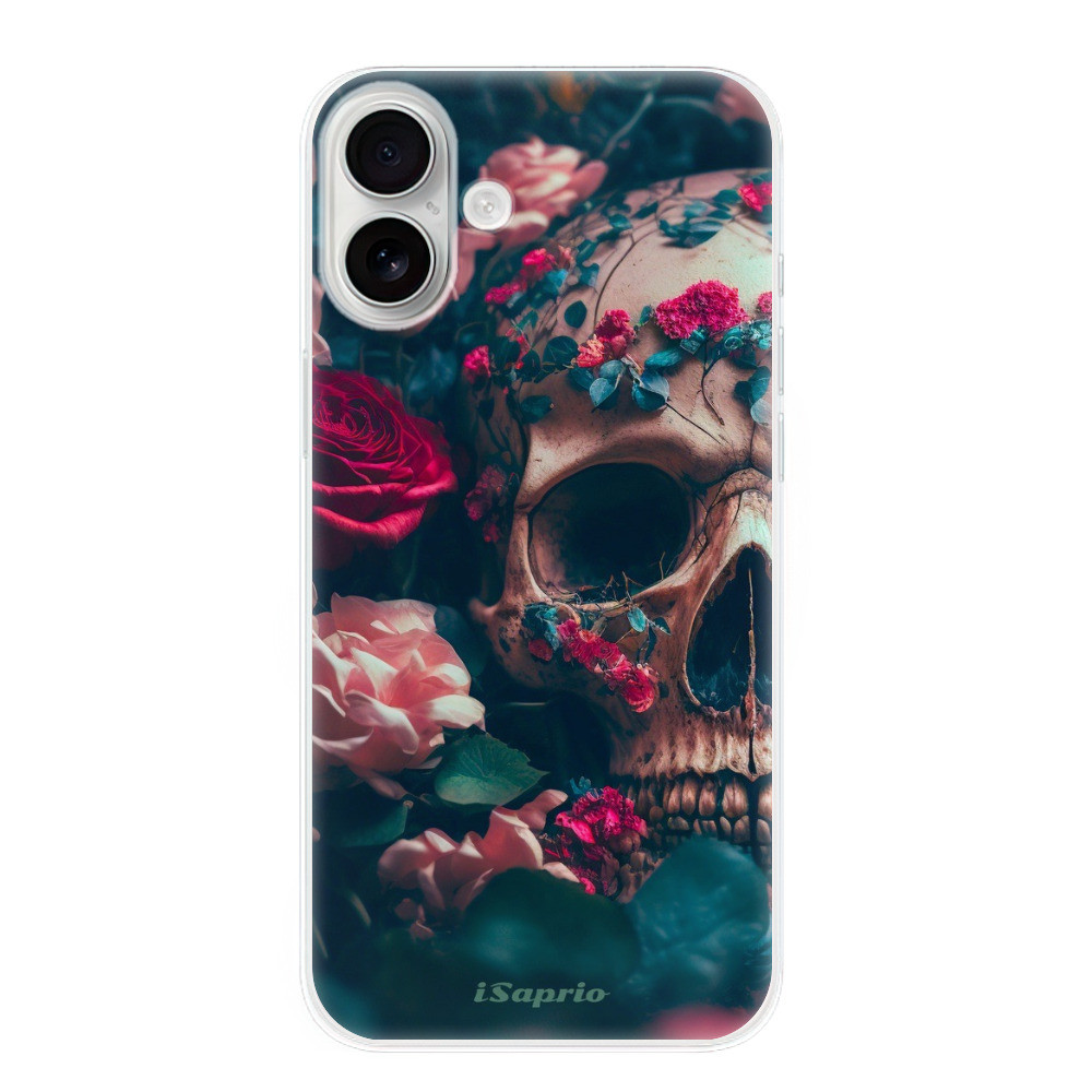 Odolné silikónové puzdro iSaprio - Skull in Roses - iPhone 16 Plus