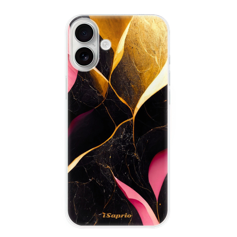 Odolné silikónové puzdro iSaprio - Gold Pink Marble - iPhone 16 Plus