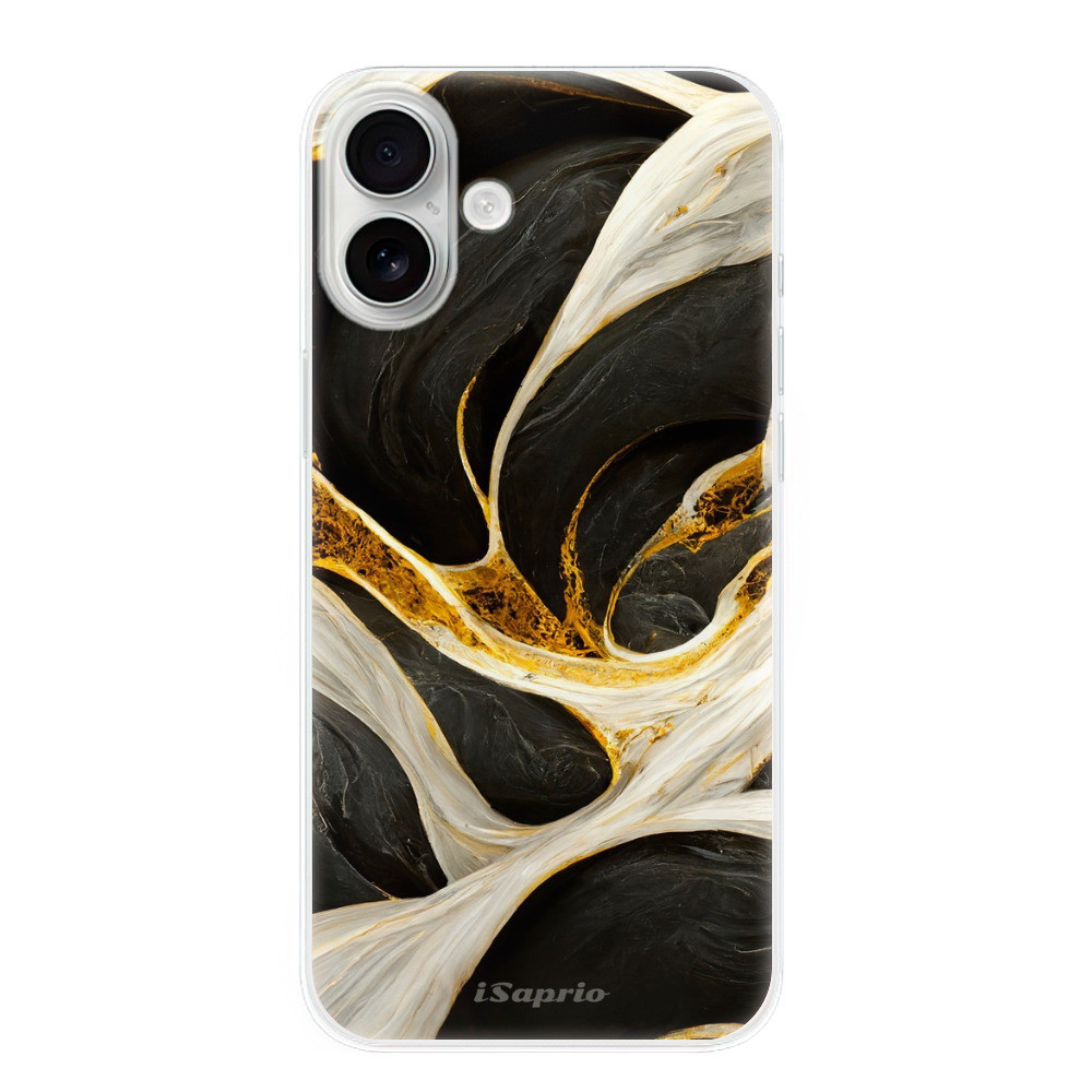 Odolné silikónové puzdro iSaprio - Black and Gold - iPhone 16 Plus