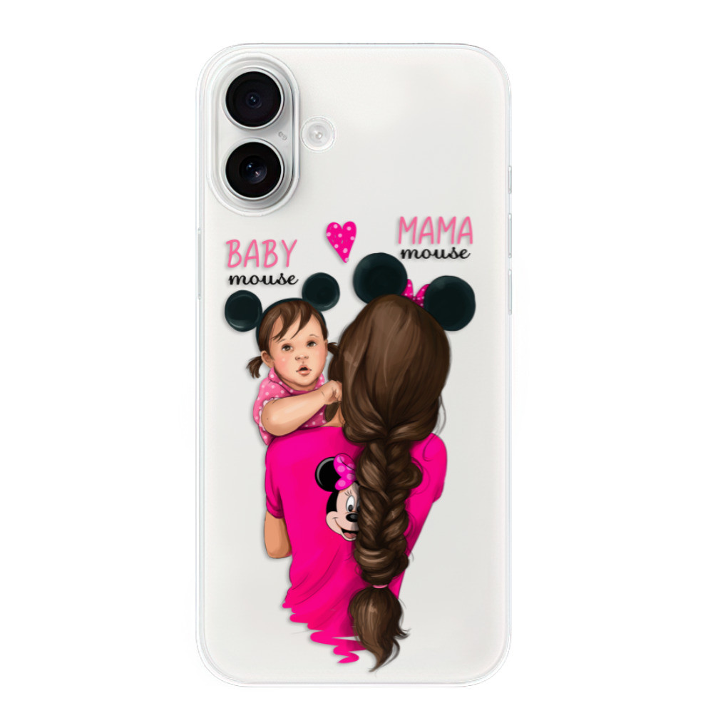 Odolné silikónové puzdro iSaprio - Mama Mouse Brunette and Girl - iPhone 16 Plus