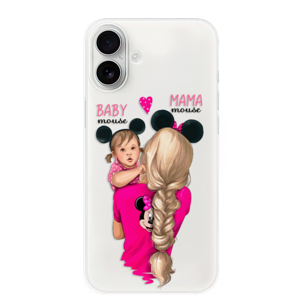Odolné silikónové puzdro iSaprio - Mama Mouse Blond and Girl - iPhone 16 Plus