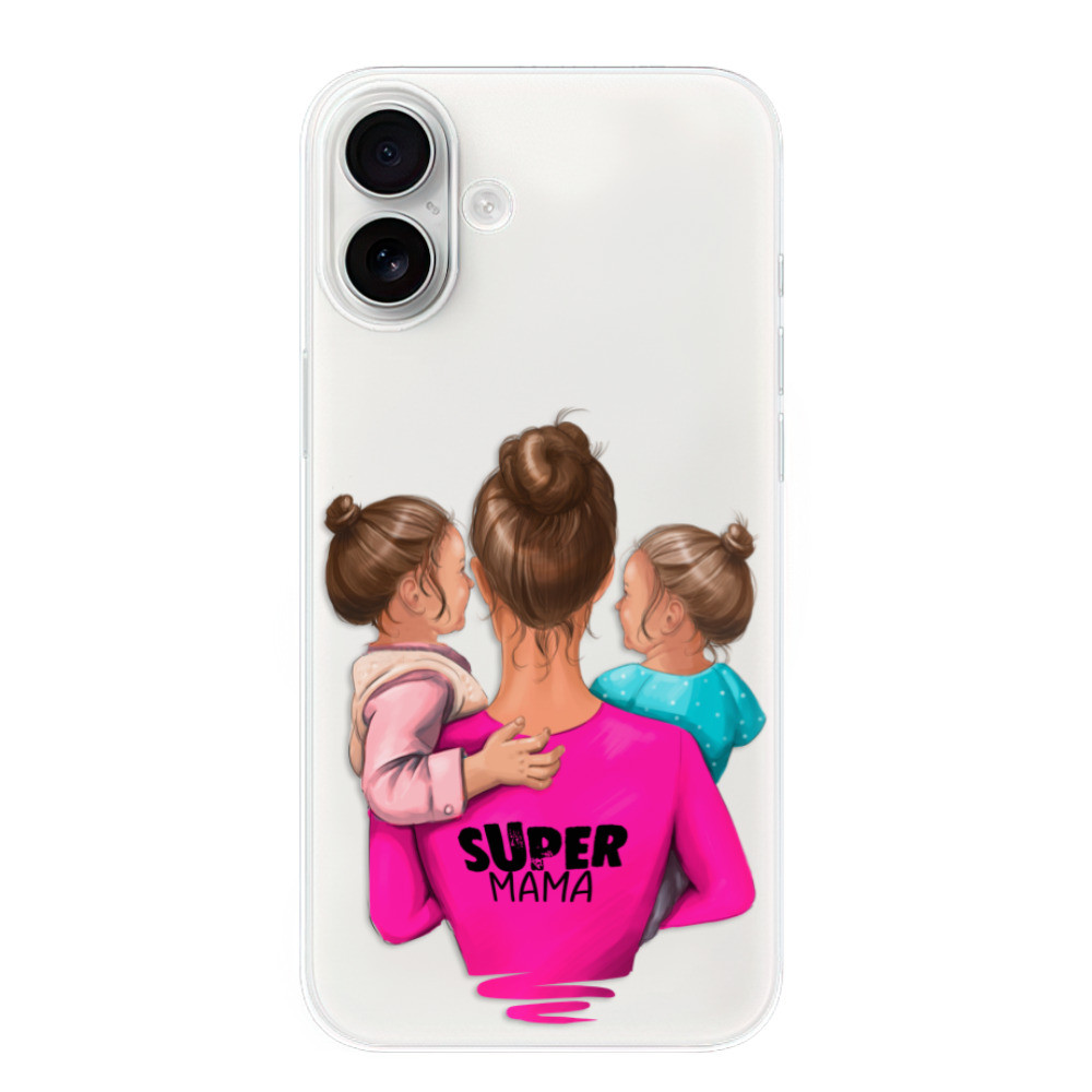 Odolné silikónové puzdro iSaprio - Super Mama - Two Girls - iPhone 16 Plus