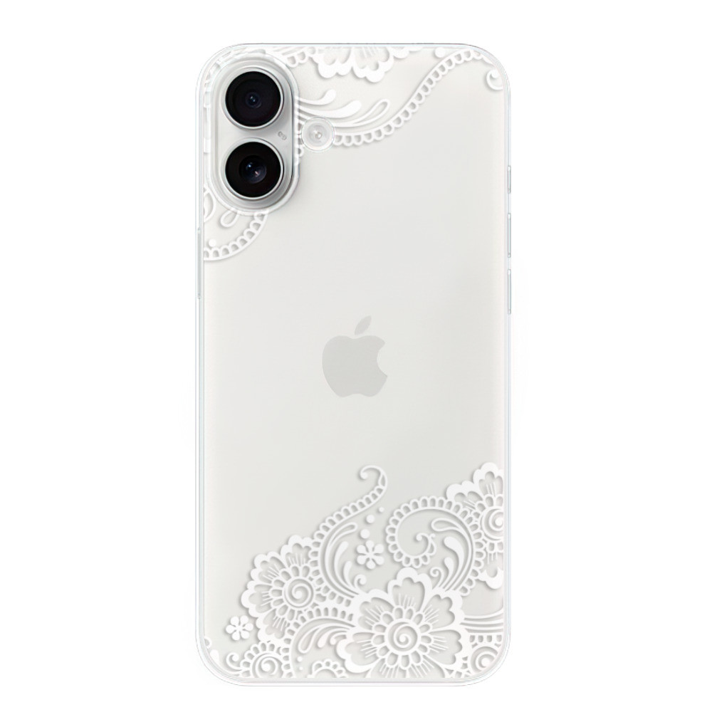 Odolné silikónové puzdro iSaprio - White Lace 02 - iPhone 16 Plus