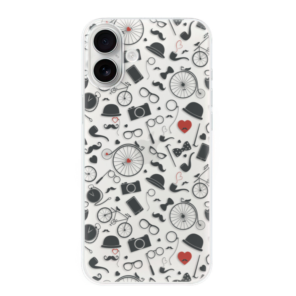 Odolné silikónové puzdro iSaprio - Vintage Pattern 01 - black - iPhone 16 Plus