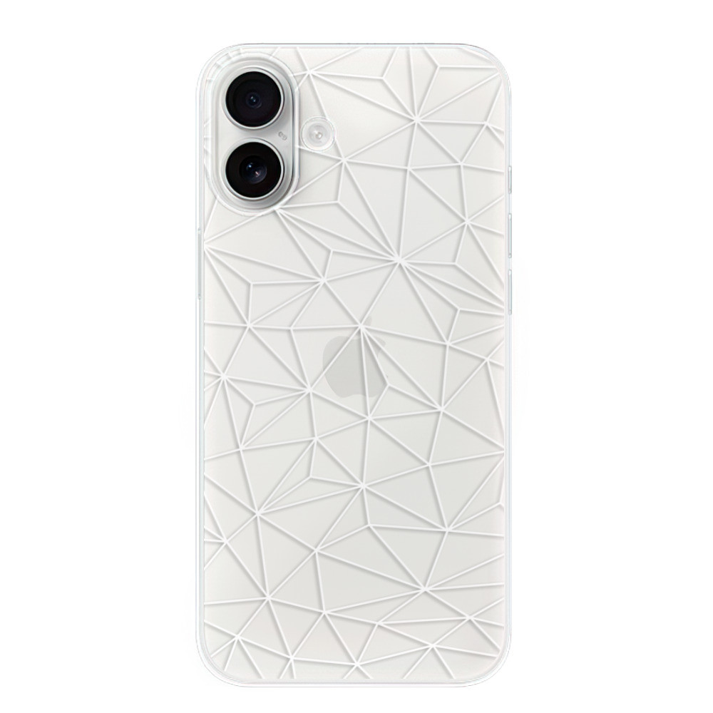 Odolné silikónové puzdro iSaprio - Abstract Triangles 03 - white - iPhone 16 Plus