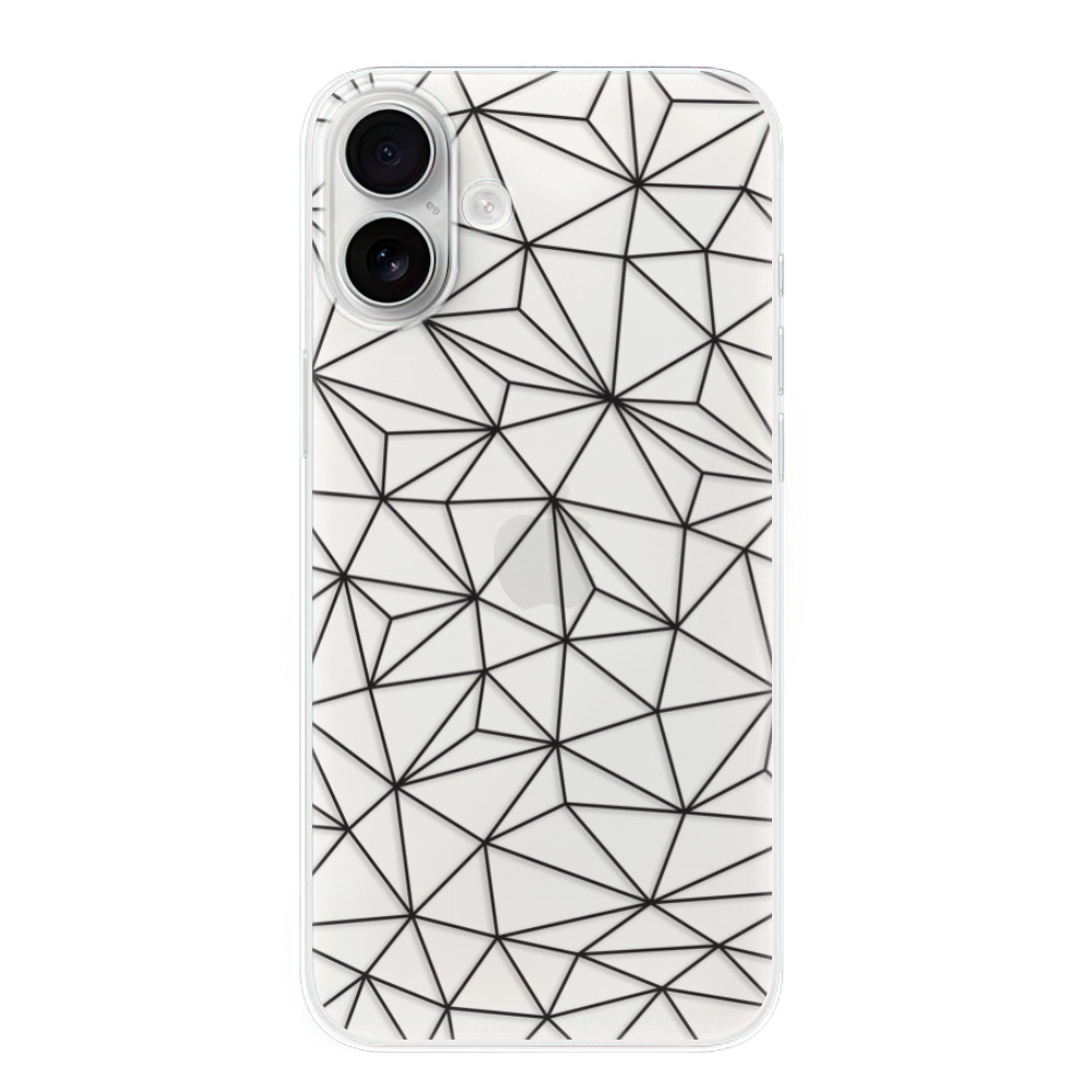 Odolné silikónové puzdro iSaprio - Abstract Triangles 03 - black - iPhone 16 Plus