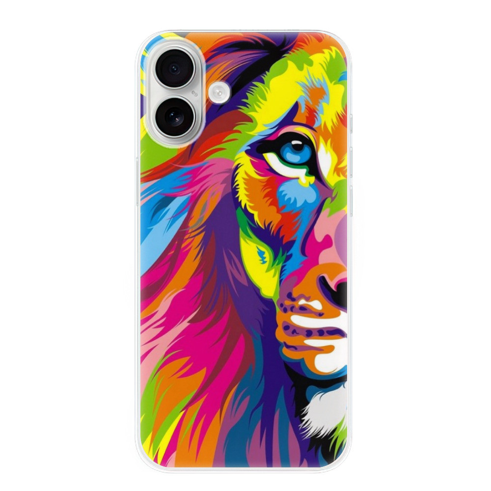 Odolné silikónové puzdro iSaprio - Rainbow Lion - iPhone 16 Plus