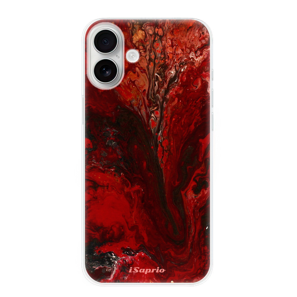 Odolné silikónové puzdro iSaprio - RedMarble 17 - iPhone 16 Plus