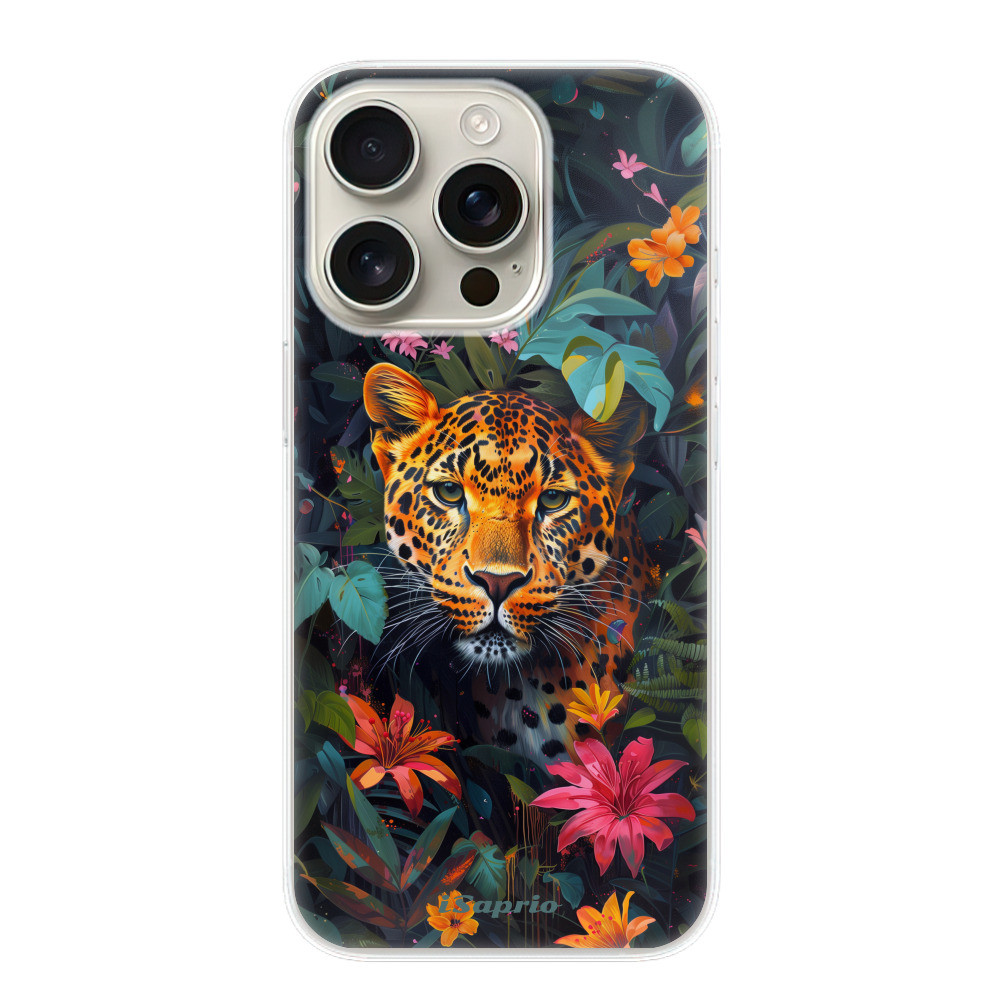Odolné silikónové puzdro iSaprio - Flower Jaguar - iPhone 16 Pro