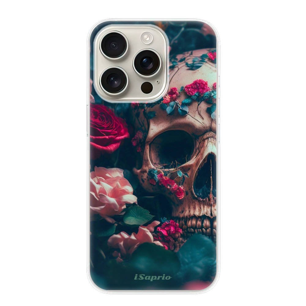 Odolné silikónové puzdro iSaprio - Skull in Roses - iPhone 16 Pro