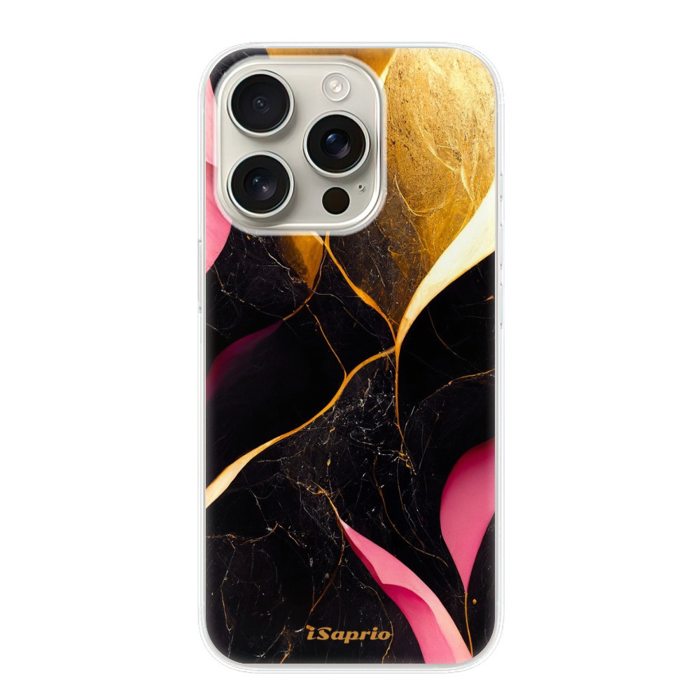 Odolné silikónové puzdro iSaprio - Gold Pink Marble - iPhone 16 Pro