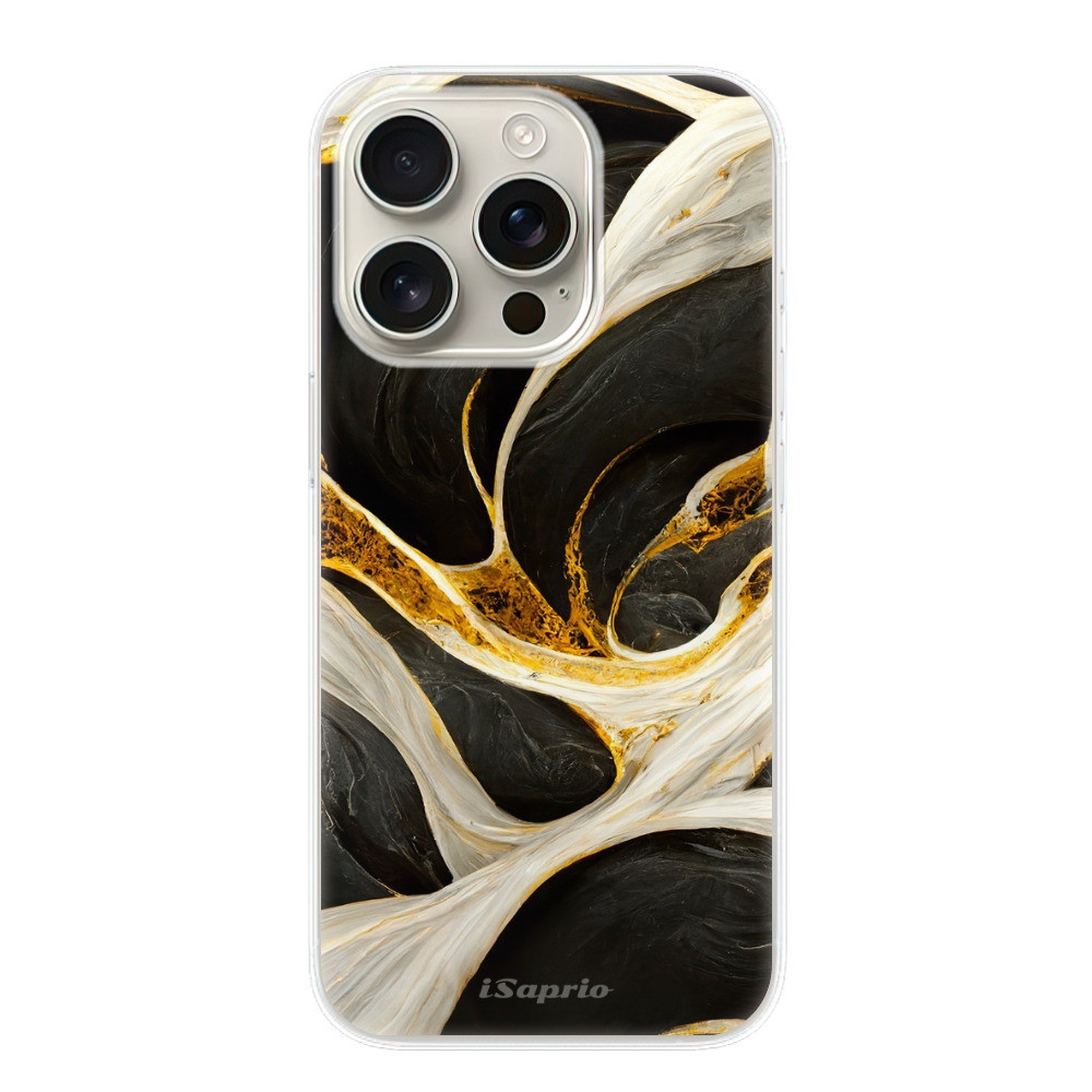 Odolné silikónové puzdro iSaprio - Black and Gold - iPhone 16 Pro