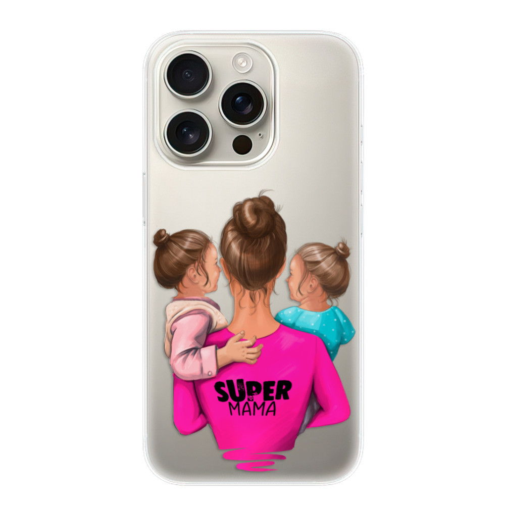 Odolné silikónové puzdro iSaprio - Super Mama - Two Girls - iPhone 16 Pro