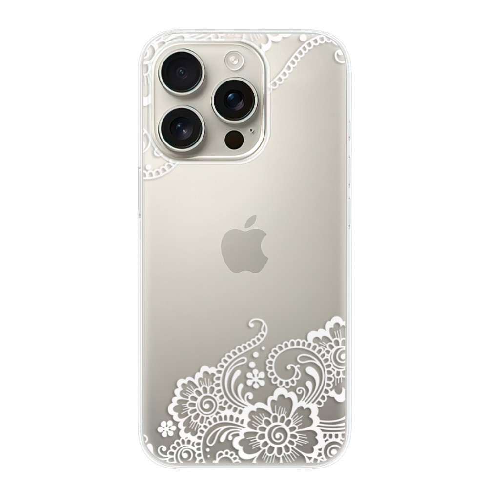 Odolné silikónové puzdro iSaprio - White Lace 02 - iPhone 16 Pro