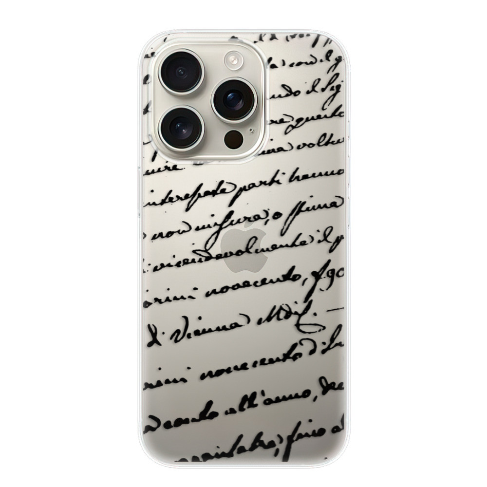 Odolné silikónové puzdro iSaprio - Handwriting 01 - black - iPhone 16 Pro