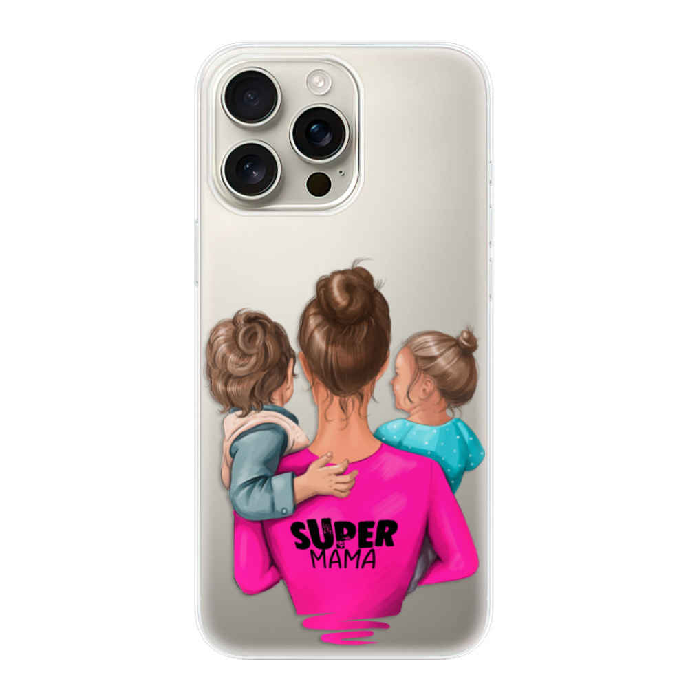 Odolné silikónové puzdro iSaprio - Super Mama - Boy and Girl - iPhone 16 Pro Max