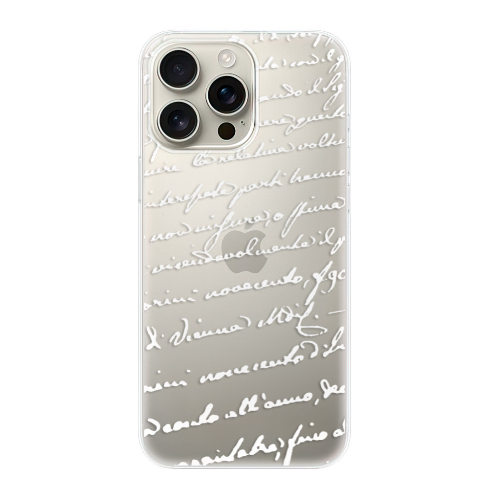 Odolné silikónové puzdro iSaprio - Handwriting 01 - white - iPhone 16 Pro Max
