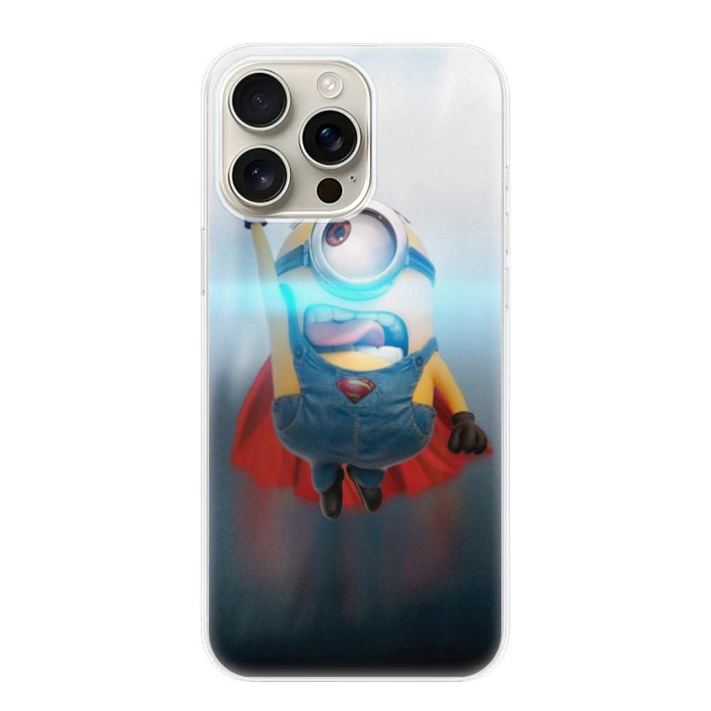 Odolné silikónové puzdro iSaprio - Mimons Superman 02 - iPhone 16 Pro Max
