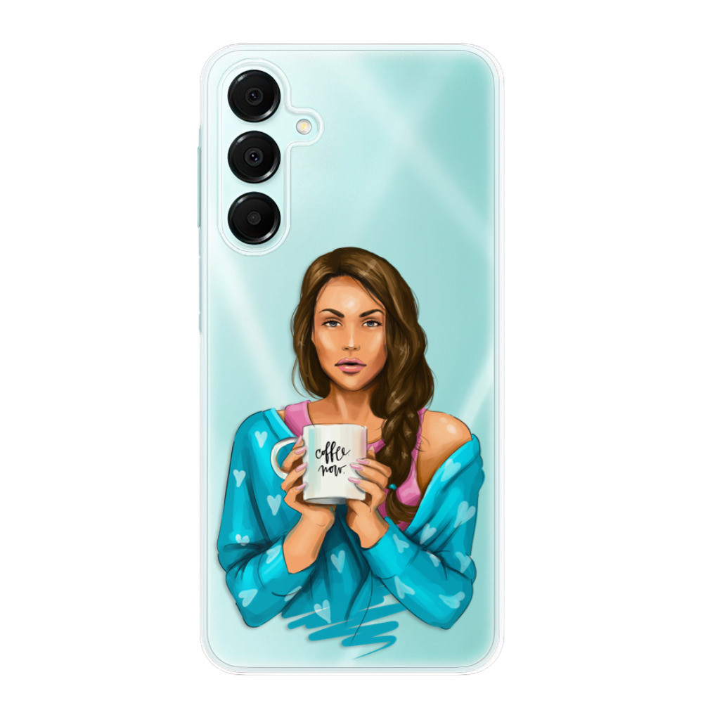 Odolné silikónové puzdro iSaprio - Coffe Now - Brunette - Samsung Galaxy A16 5G