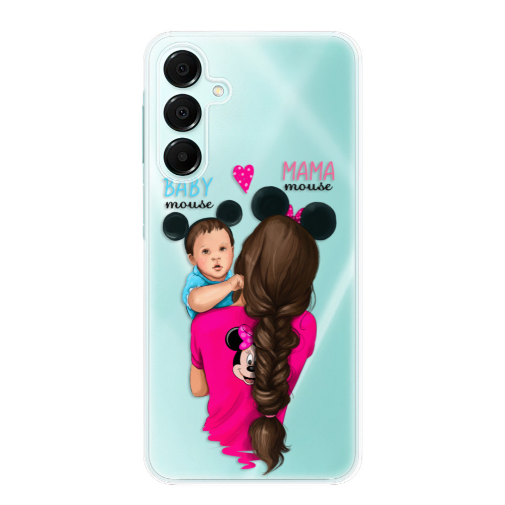 Odolné silikónové puzdro iSaprio - Mama Mouse Brunette and Boy - Samsung Galaxy A16 5G