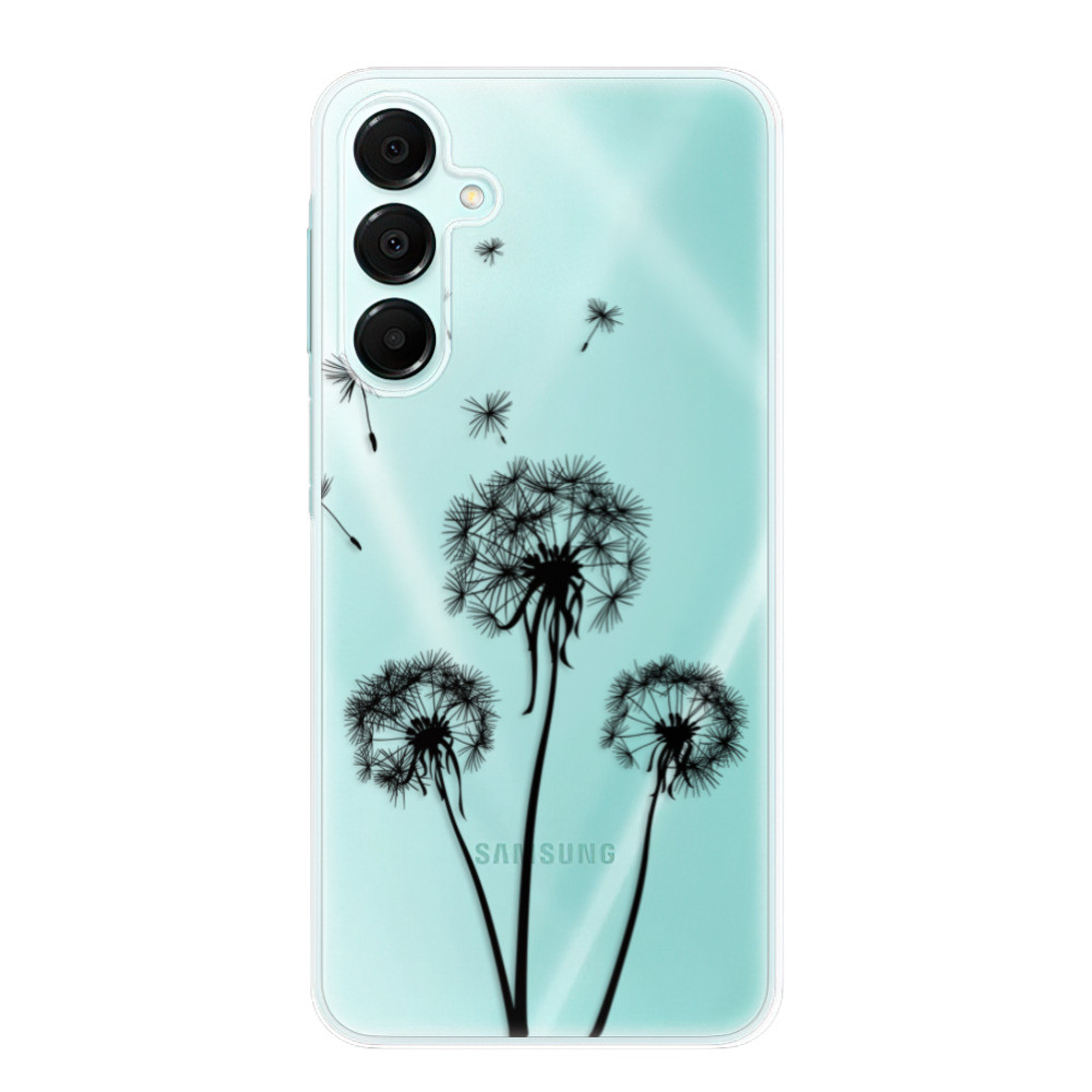 Odolné silikónové puzdro iSaprio - Three Dandelions - black - Samsung Galaxy A16 5G