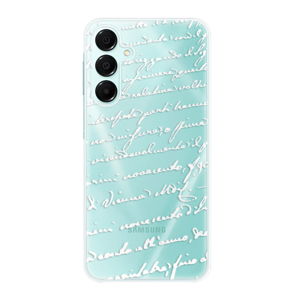 Odolné silikónové puzdro iSaprio - Handwriting 01 - white - Samsung Galaxy A16 5G