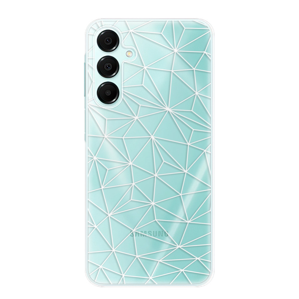 Odolné silikónové puzdro iSaprio - Abstract Triangles 03 - white - Samsung Galaxy A16 5G