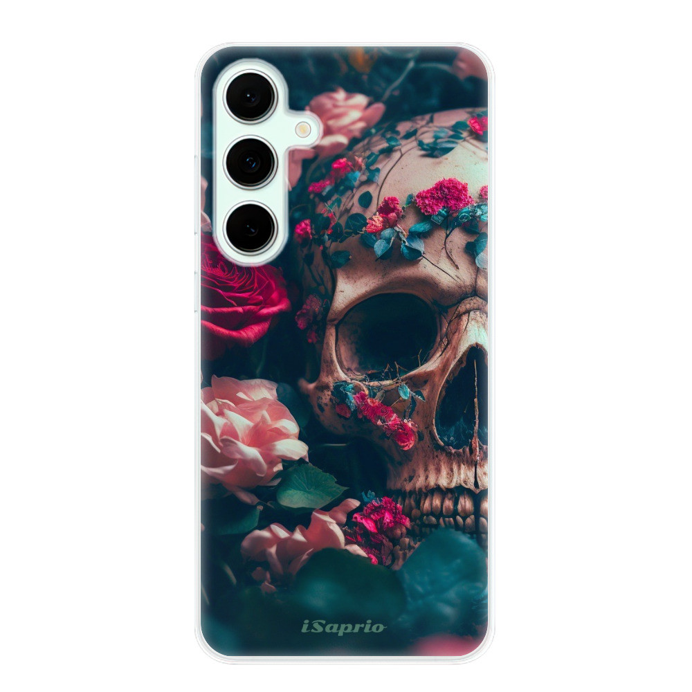 Odolné silikónové puzdro iSaprio - Skull in Roses - Samsung Galaxy S24 FE