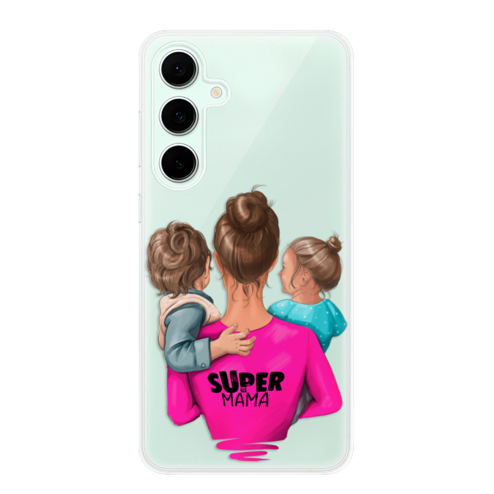 Odolné silikónové puzdro iSaprio - Super Mama - Boy and Girl - Samsung Galaxy S24 FE