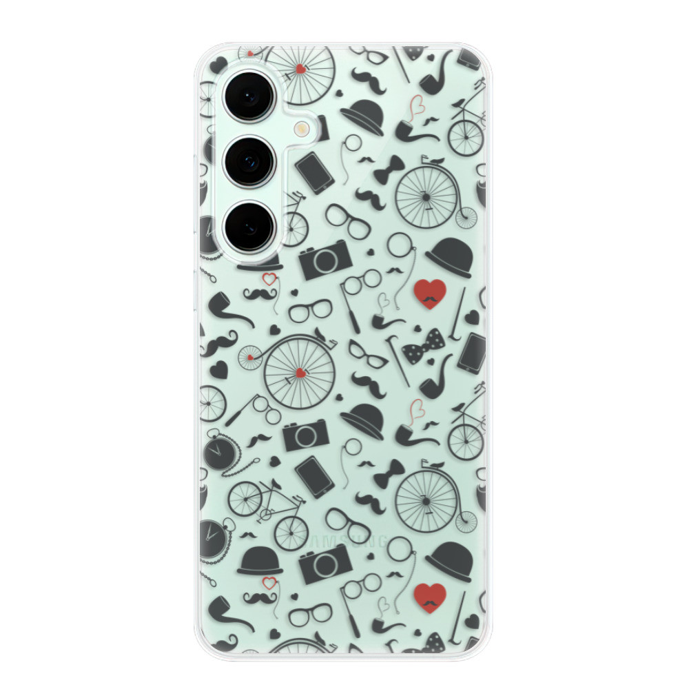 Odolné silikónové puzdro iSaprio - Vintage Pattern 01 - black - Samsung Galaxy S24 FE