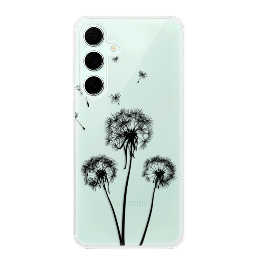 Odolné silikónové puzdro iSaprio - Three Dandelions - black - Samsung Galaxy S24 FE
