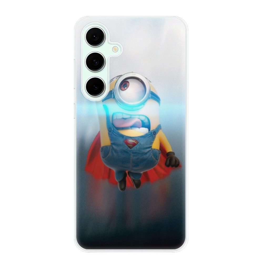 Odolné silikónové puzdro iSaprio - Mimons Superman 02 - Samsung Galaxy S24 FE